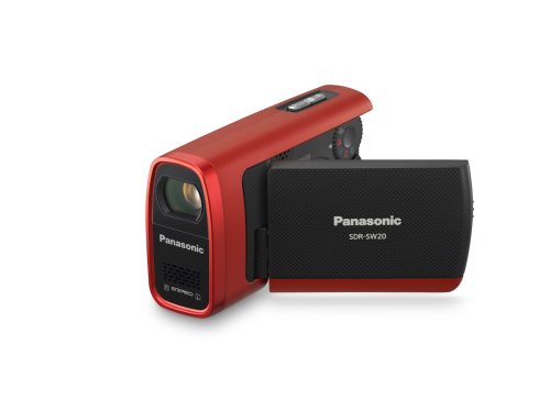 Panasonic SDR-SW20 Waterproof Flash Memory Camcorder with 10x Optical Zoom (Red) image