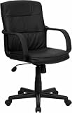 Eco-Friendly Black Leather Mid-Back Office Chair [GO-228S-BK-LEA-GG]