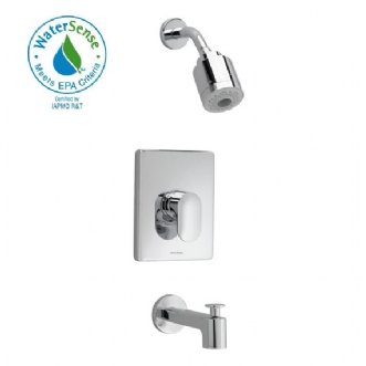 American Standard T506.508.002 Moments Pressure Balance Bath and Shower Trim with Flowise 3-Function Showerhead, Polished Chrome