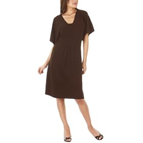 Mossimo® Black: V-Neck Empire Waist Sweater Dress - Nature's Brown