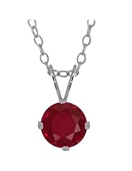 1.05 Ct Round Shape Red Ruby Sterling Silver Pendant
