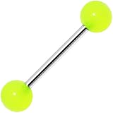 Neon Green GLOW in the DARK Barbell Tongue Ring