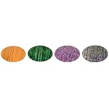 Piz-Zaz Hair Glimmer Tinsel 4 Color Set: Forest Green, Sweet Orange, Hot Silver, Violet Pearl + Hair Art PIn-Tail Comb