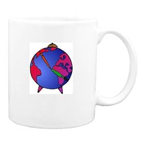 Mug with clock, world, earth, time, globe by Clocks