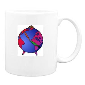 Mug with clock, world, earth, time, globe by 