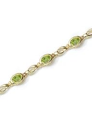 14K Yellow Gold Oval Peridot Bracelet