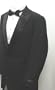 New Mens Six Piece (6pc) Complete Black Tuxedo - Jacket, Pants, Reversible Double Breasted (DB) Vest, Shirt, Satin Bow Tie, and Cummerbund Included