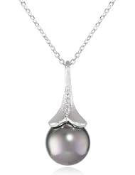 TARA Pearls Black Pendant Necklace, 18"