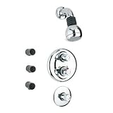 Shower Head with Valves and Body Sprays Set Finish: Brushed Nickel