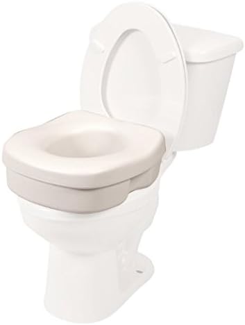 Lightweight Molded Toilet Seat Riser (5 Inch Lift) with Undergrips