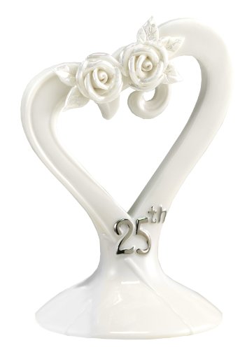 Hortense B Hewitt Wedding Accessories 25th Anniversary Pearl Rose Cake TopB004K2D3GC