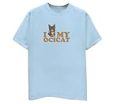 I Love My Ocicat T-Shirt, Light Blue, Large
