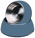 Petmate Stainless Style Pet Bowl Medium, Blue/Stainless Steel