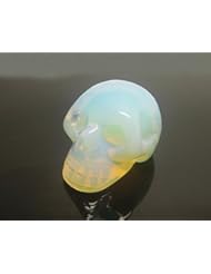 Home: 1pc Healing Crystal Hand Carved Stone Opalite Reiki Skull Carvings Pocket Gift 1.5inch Home Decor Stone Sculpture - JY