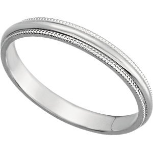 Genuine IceCarats Designer Jewelry Gift 10K White Gold Wedding Band Ring Ring. 02.50 Mm Milgrain Band In 10K Whitegold Size 4