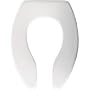 Church Seats 9500SSCT Elongated Open Front Plastic Toilet Seat Less Cover with Self-Sustaining Hinge - White