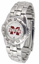Mississippi State Bulldogs Gameday Sport Ladies' Watch with a Metal Band