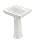 TOTO LPT532.8N-01 Promenade Lavatory and Pedestal with 8-Inch Centers, Cotton White, Deep Bowl
