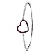 Pink Sapphire and Diamond Heart Bangle Bracelet 14k White Gold (1.00ctw)