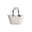 Coach 16174WHT Leather Bleecker Carly Shopper Bag Purse Tote White Grey