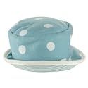 Organic Spotty/Stripy reversible Sun Hat Blue 6-12M