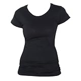 Chocolate Brown Solid color Classic Super soft 100% cotton longer womens and girls tee shirt. 5 Adult Sizes