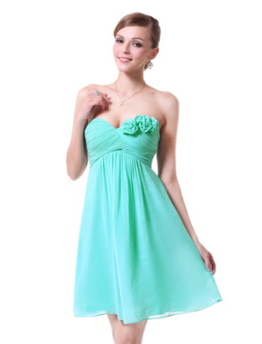 Ever Pretty Strapless Flower Ruffles Padded Elegant Chiffon Bridesmaid Dress 03543