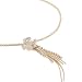 ROCAWEAR Austrian Crystal Gold Tone RW FLAME DROP Necklace