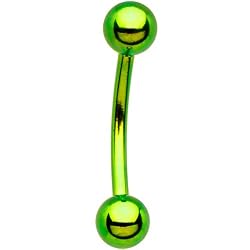 Green Anodized Titanium Ball Eyebrow Ring