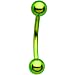 Green Anodized Titanium Ball Eyebrow Ring