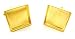 100 x Gold Square Recessed Cufflink Backs Setting 16mm Pad DIY Findings
