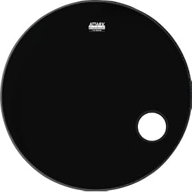 Attack 1-Ply No Overtone Ported Black Drumhead, 24 by 
