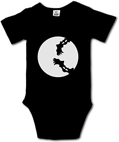 Halloween Bat Moon Funny Baby Badysuit Black 24 Months