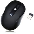 TOPDIGI 7100K 5-Button 2.4GHz Nano Wireless Mouse with DPI Adjustable, Webpage Backward and Forward Buttons and BLACK in frosted surface - Black