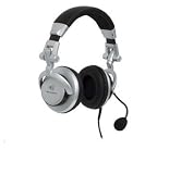 Ex-Pro Silver High quality Stereo headphones design stereo with microphone, Adjustable microphone arm, In line volume control, The ultimate gaming and DJ headset for PC`s.