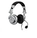 Ex-Pro Silver High quality Stereo headphones design stereo with microphone, Adjustable microphone arm, In line volume control, The ultimate gaming and DJ headset for PC`s.
