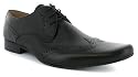 Base "Motive" Mens Leather Fashion Formal Brogue Style Shoes - Black