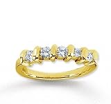 18k Yellow Gold 5 Stone 1/2Ct Diamond Anniversary Band