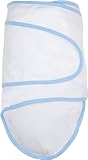 Miracle Blanket - White with Blue Trim Swaddle Blanket