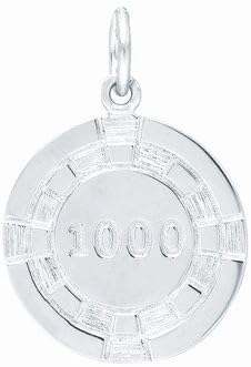 Sterling Silver Poker Chip 1000 Charm