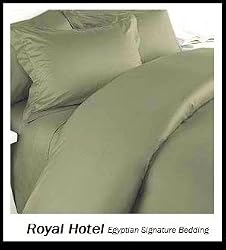 Royal Hotel's Solid Sage 1200 Thread Count 4pc Queen Bed Sheet Set 100% Egyptian Cotton, Sateen Solid, Deep Pocket, 1200 TC