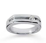 31pkaSmFNvL. SL160  14k White Gold Round Channel 0.20Ct Mens Diamond Ring
