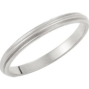 Genuine IceCarats Designer Jewelry Gift 10K White Gold Wedding Band Ring Ring. 02.00 Mm Half Round Edge Band In 10K Whitegold Size 4