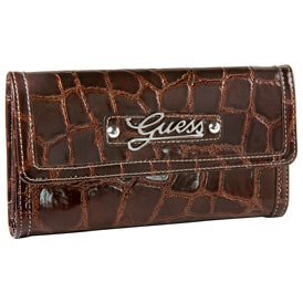 Buy Ladies Celeste Brown Synthetic Leather Tri-Fold Wallet: Brown Tri-Fold by GUESS