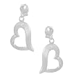 Tressa Sterling Silver with White Cubic Zirconia Dangle Heart Earrings .925 Stamp Hypoallergenic