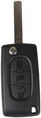 Amautolucky 3 Button Key Shell Remote Key Fob Case for Citroen C2 C3 C4 C5 C6 Quatre Light Symbol