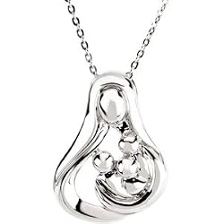 Sterling Silver Inspirational Blessings 3-Child Mother Necklace