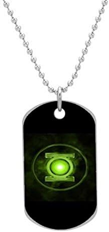Green Lantern Customized design personalized unique OvaL Dog Tag Pet Tag Cat Animal Tag necklace pendant Bead Chain