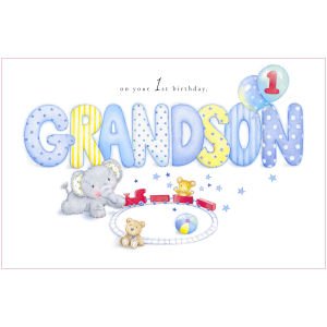 Grandson 1st Birthday Card - Elliot &amp; Buttons: Amazon.co.uk: Toys &amp; Games