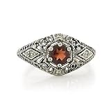 Megan's Garnet Red CZ Art Deco Ring - 7